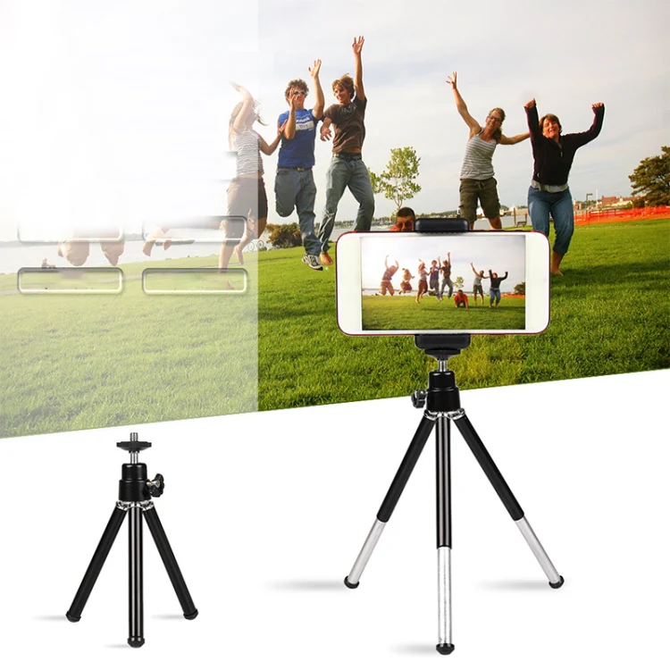 Multi-functional Aluminum Alloy Mount Tripod with Phone Clamp (Silver) - Image 6