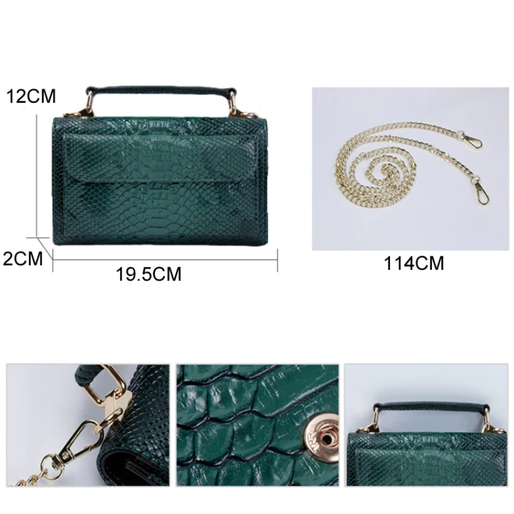 Multi-functional Chain Lady Cross-body Wrist Bag(Big Snake Pattern Dark Gold) - Image 3