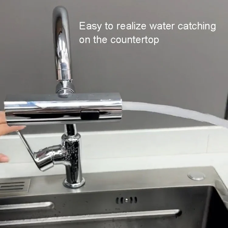 Multi-functional Flying Rain Waterfall Spout Connector Kitchen Faucet Splash Universal Swivel Bubbler, Color: Black - Image 5