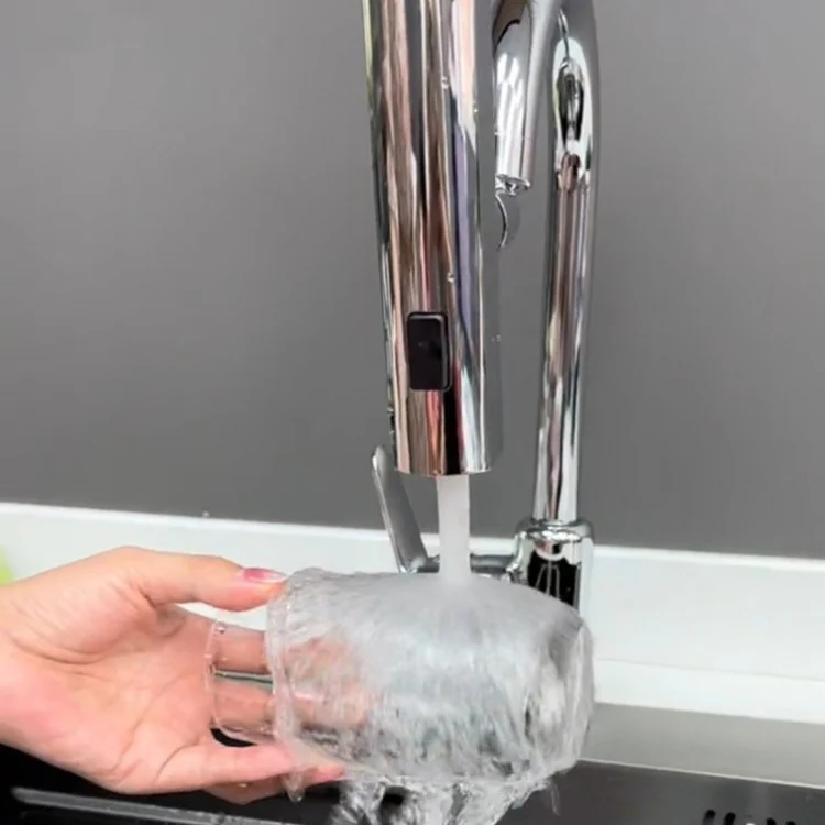Multi-functional Flying Rain Waterfall Spout Connector Kitchen Faucet Splash Universal Swivel Bubbler, Color: Black - Image 7