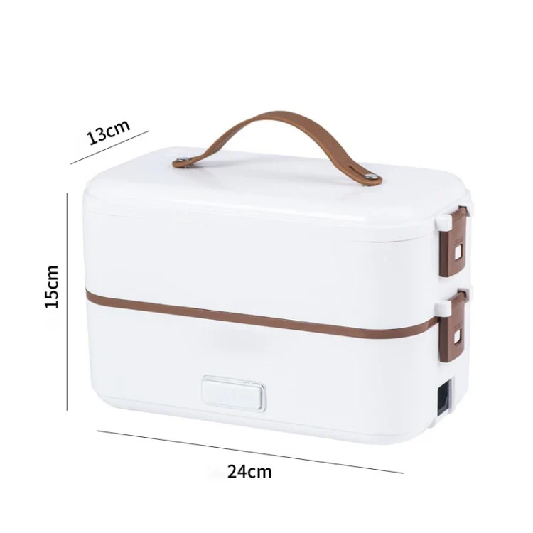 Multi Functional Microwave Oven With Plug-in Electric Cooking Electric Lunch Box, Color:White Double Layer(UK Plug) - Image 2