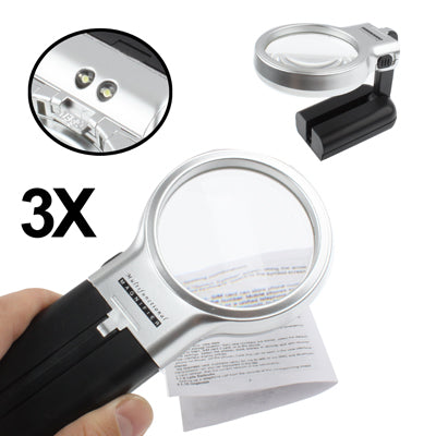 Multifunction 3X Handheld & Hands Free Magnifier with 2 LED Lights - Image 2
