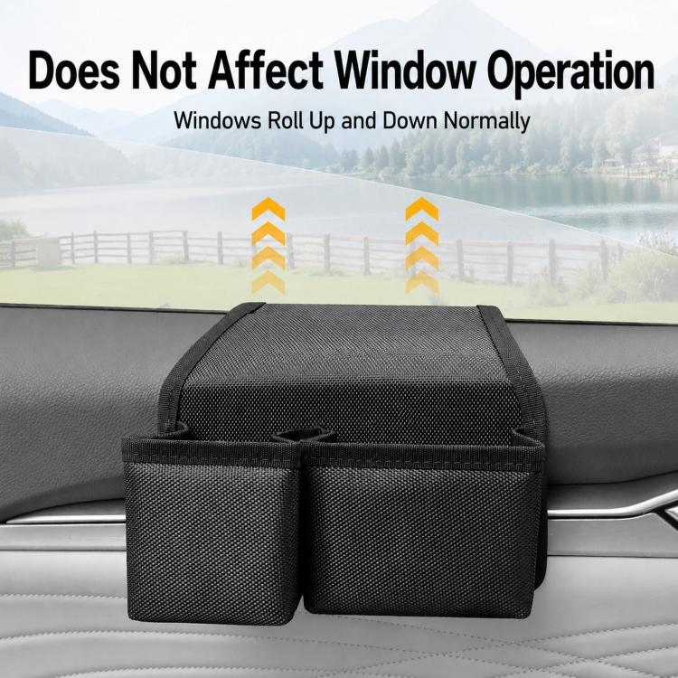 Multifunctional Car Cup Holder Foldable Window Door Side Storage Box, Style: Leather Grey - Image 5