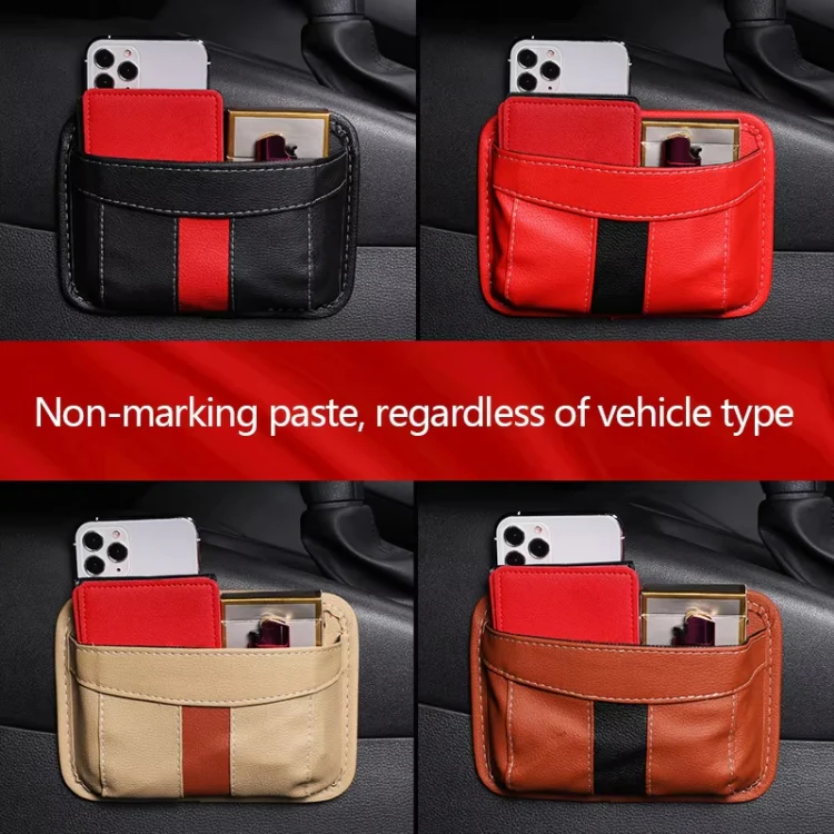 Multifunctional Car-Mounted Adhesive Mesh Bag For Storage Hanging Bags(Red) - Image 2
