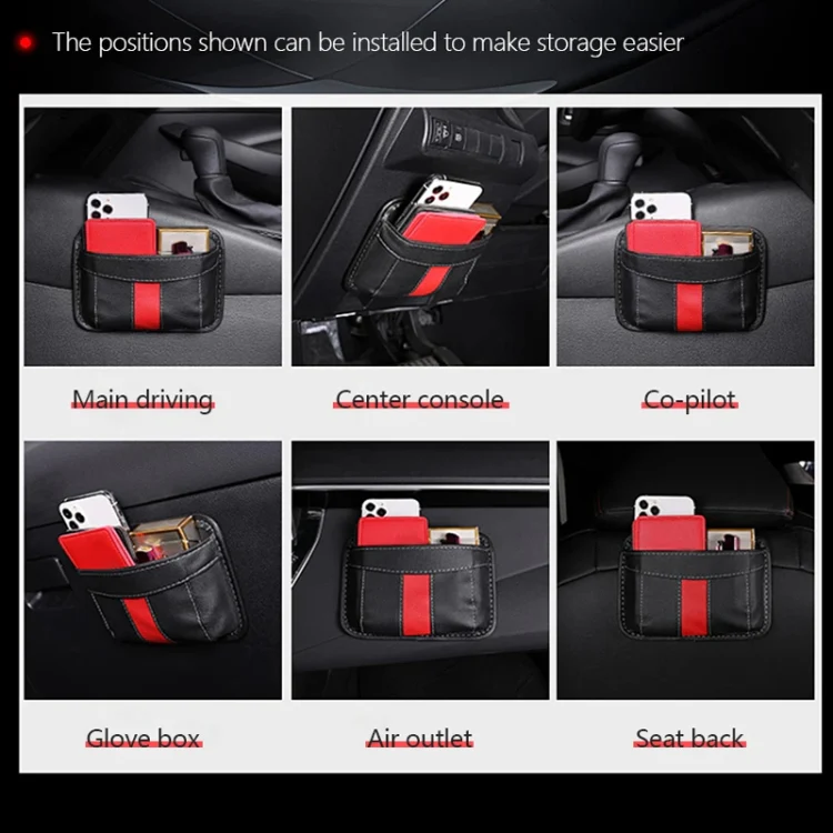 Multifunctional Car-Mounted Adhesive Mesh Bag For Storage Hanging Bags(Red) - Image 7