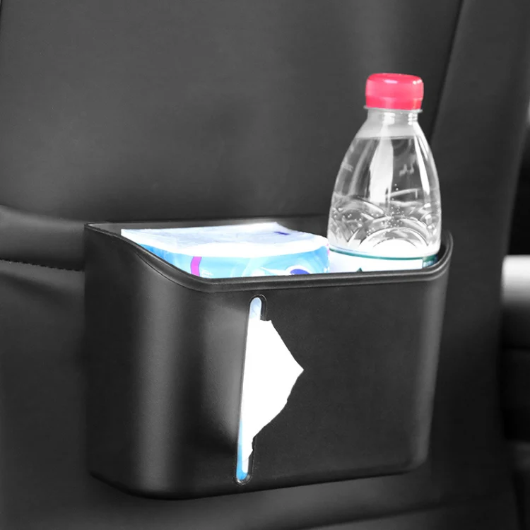 Multifunctional Car Seat Back Storage Box Rear Seat Tissue and Beverage Rack(Black) - Image 6
