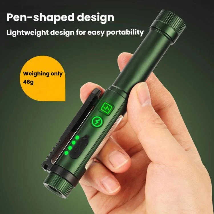 Multifunctional Dual Magnetic Pen Clip Flashlight, Outdoor Portable Inspection Work Pen Light(Black) - Image 5
