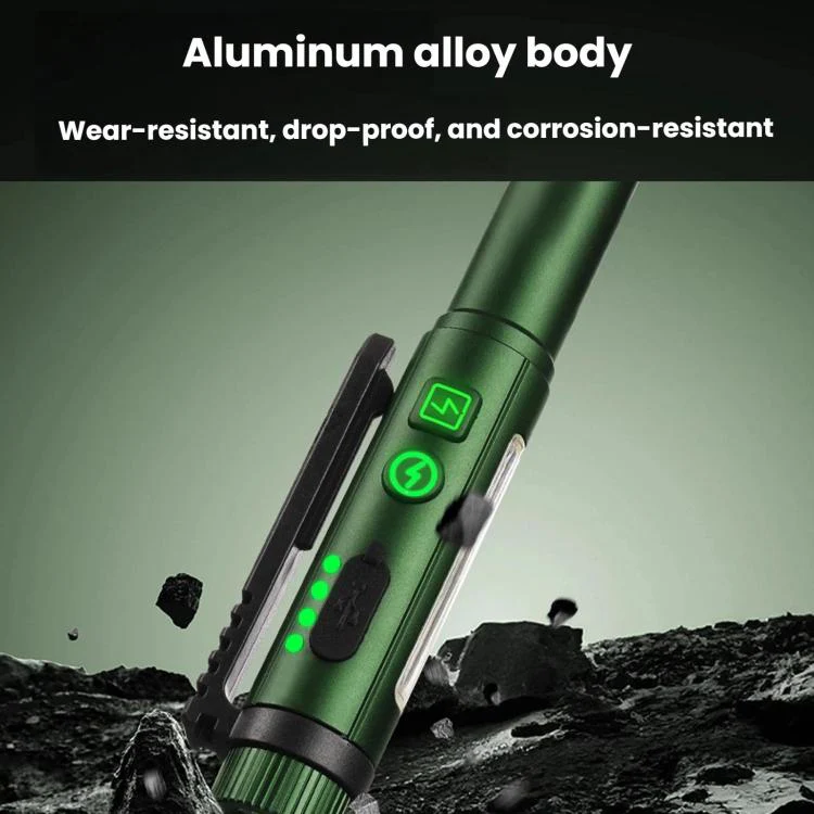 Multifunctional Dual Magnetic Pen Clip Flashlight, Outdoor Portable Inspection Work Pen Light(Black) - Image 7