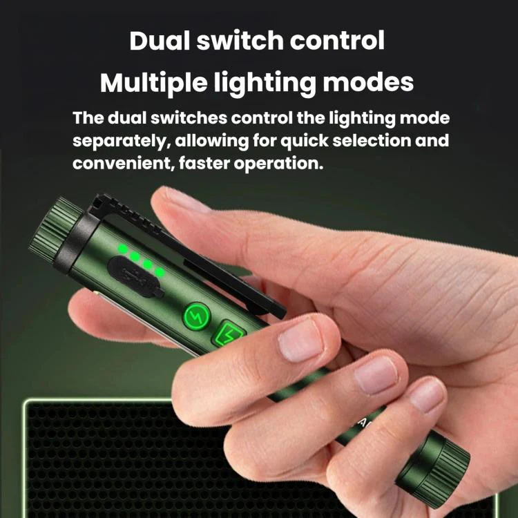 Multifunctional Dual Magnetic Pen Clip Flashlight, Outdoor Portable Inspection Work Pen Light(Red) - Image 10