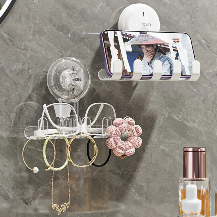 Multifunctional Household Suction Cup Hook Storage Rack Traceless Adhesive Hook(Gray) - Image 10