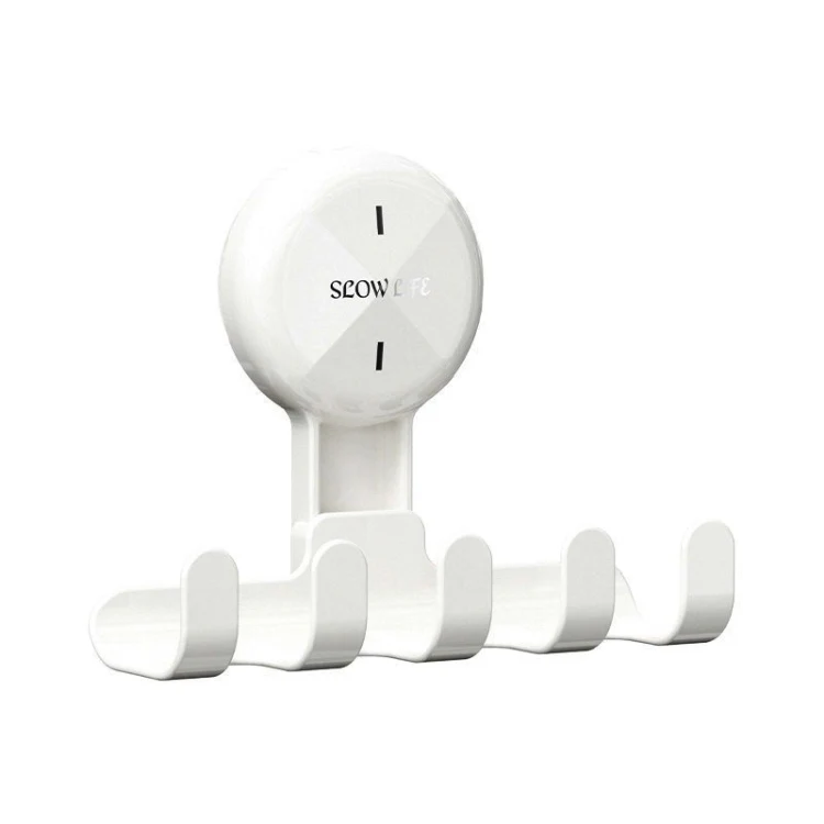 Multifunctional Household Suction Cup Hook Storage Rack Traceless Adhesive Hook(White)