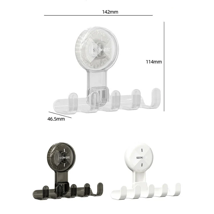 Multifunctional Household Suction Cup Hook Storage Rack Traceless Adhesive Hook(White) - Image 2