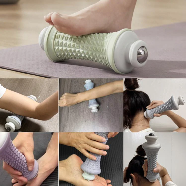 Multifunctional Massage Roller Arch Trainer Yoga Muscle Relaxation Plantar Fascia Roller Foot Massager, Spec: Purple Stainless Steel Bead - Image 8