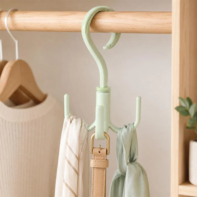 Multifunctional Rotatable Wardrobe Four Claws Storage Hook(Green)
