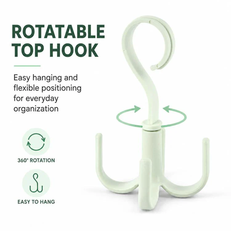 Multifunctional Rotatable Wardrobe Four Claws Storage Hook(Green) - Image 3