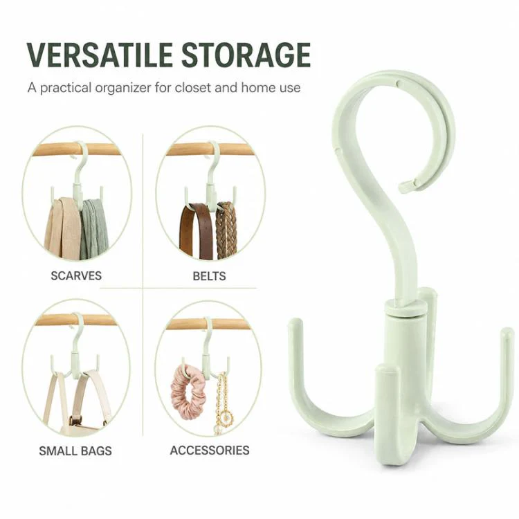 Multifunctional Rotatable Wardrobe Four Claws Storage Hook(Green) - Image 5