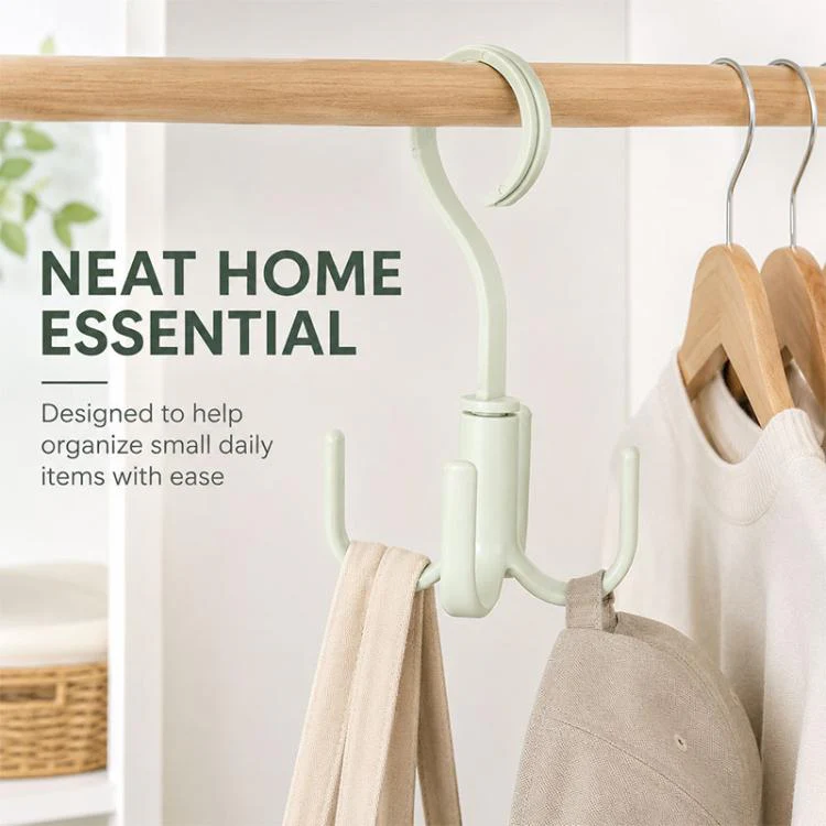 Multifunctional Rotatable Wardrobe Four Claws Storage Hook(Green) - Image 9