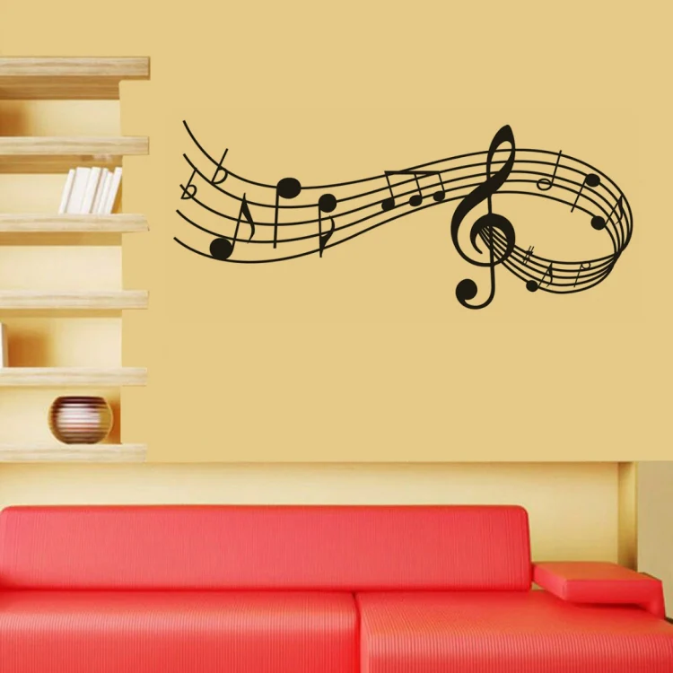 Music Sound Notes Wall Decal Bedroom Music Classroom Decor Removable Music Sticker, Size:L 57.5cmx150cm(Black) - Image 4