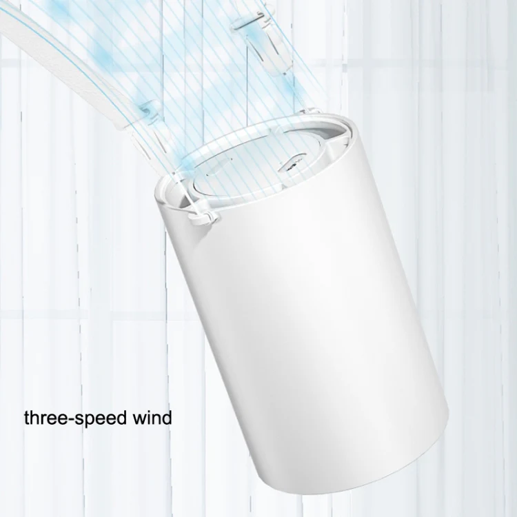N1 Mini Portable USB Leafless Hanging Neck Fan(White) - Image 2
