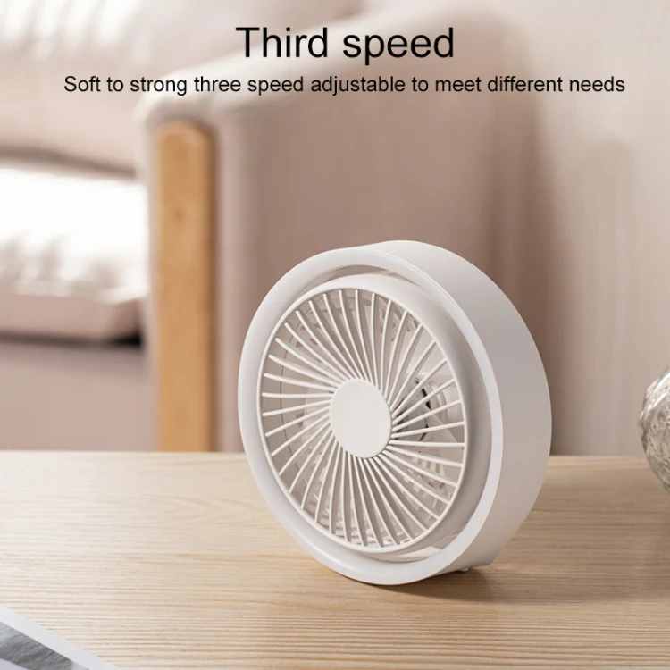 N601 180 Degree Rotating Type-C Desktop Fan with LED Ambience Light(White) - Image 4