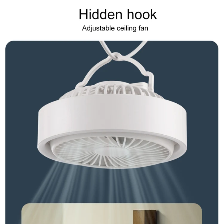 N601 180 Degree Rotating Type-C Desktop Fan with LED Ambience Light(White) - Image 5
