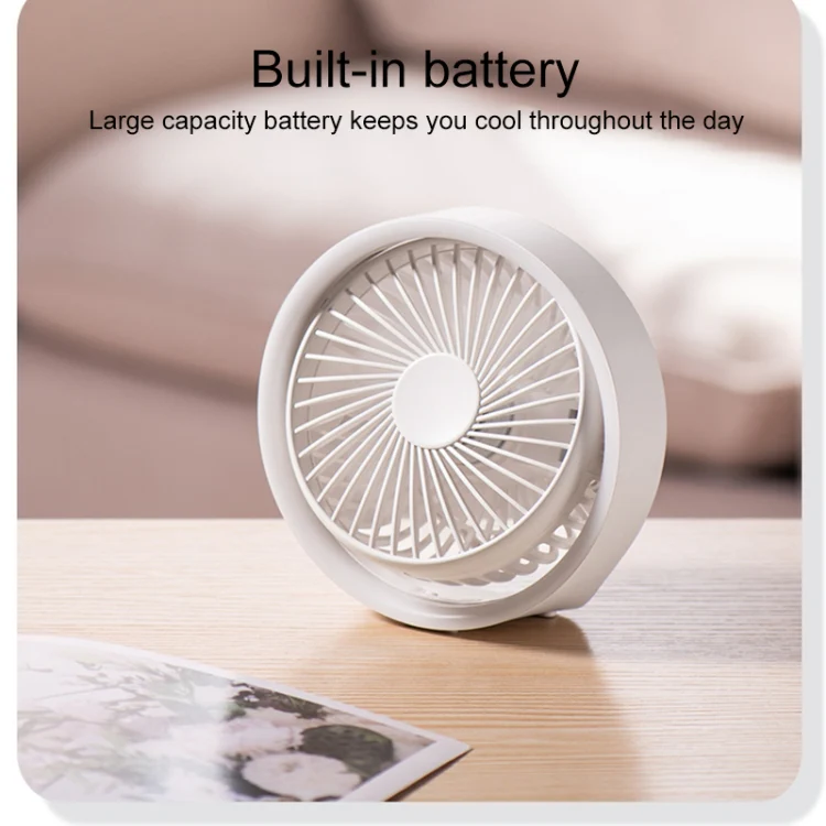 N601 180 Degree Rotating Type-C Desktop Fan with LED Ambience Light(White) - Image 6
