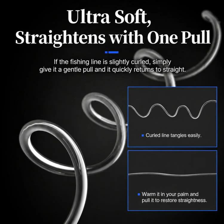 NAIGUAN Fluorocarbon Fishing Line Abrasion Resistant Invisible Carbon Lure Leader Line, Spec: No. 1.2(Transparent) - Image 4