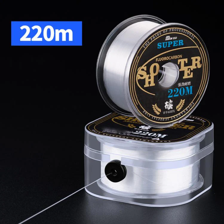 NAIGUAN Fluorocarbon Fishing Line Abrasion Resistant Invisible Carbon Lure Leader Line, Spec: No. 2.5(Transparent)