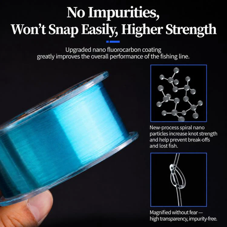 NAIGUAN Fluorocarbon Fishing Line Abrasion Resistant Invisible Carbon Lure Leader Line, Spec: No. 3.0(Transparent) - Image 3