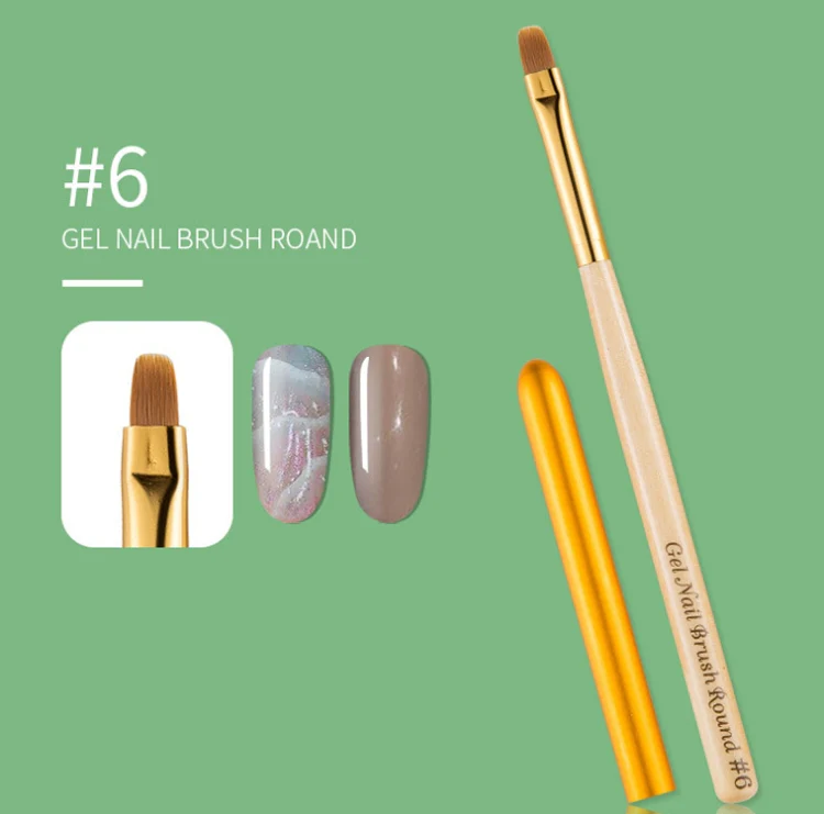 Nail Art Pen Nail Round Head Phototherapy Pen Painted Pen Brush Beauty Brush(Number 6) - Image 3