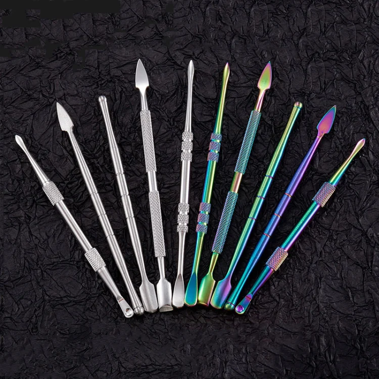 Nail Art Tool Set Smoke Cream Spoon Stainless Steel Steel Push Smoke Oil Spoon, Specification: 5 In 1 Silver - Image 6