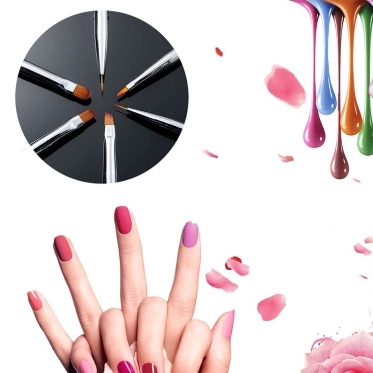 Nail Brush Color Painting Flower Carving Pen Pull Pen Light Therapy Gel Pen Flat Head Pen Nail Pen(Purple) - Image 5