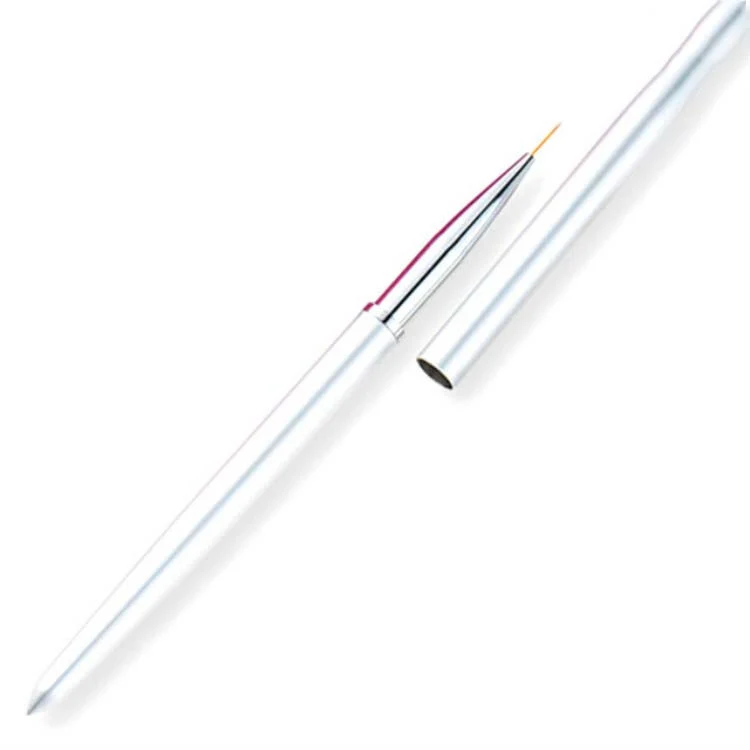 Nail Brush Color Painting Flower Carving Pen Pull Pen Light Therapy Gel Pen Flat Head Pen Nail Pen(Silver) - Image 2