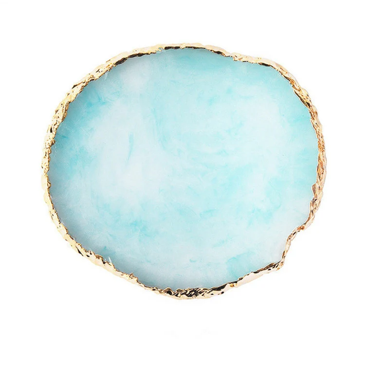 Nail Palettes Resin Agate Pieces Nail Painting Palette Decoration Storage Tray(Blue) - Image 2