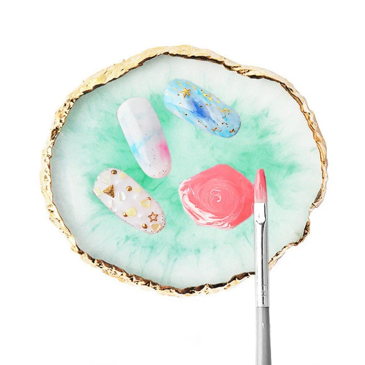 Nail Palettes Resin Agate Pieces Nail Painting Palette Decoration Storage Tray(Green) - Image 3