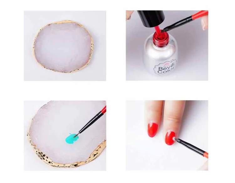 Nail Palettes Resin Agate Pieces Nail Painting Palette Decoration Storage Tray(Green) - Image 8