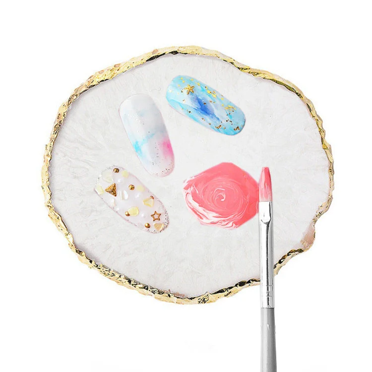 Nail Palettes Resin Agate Pieces Nail Painting Palette Decoration Storage Tray(White) - Image 3