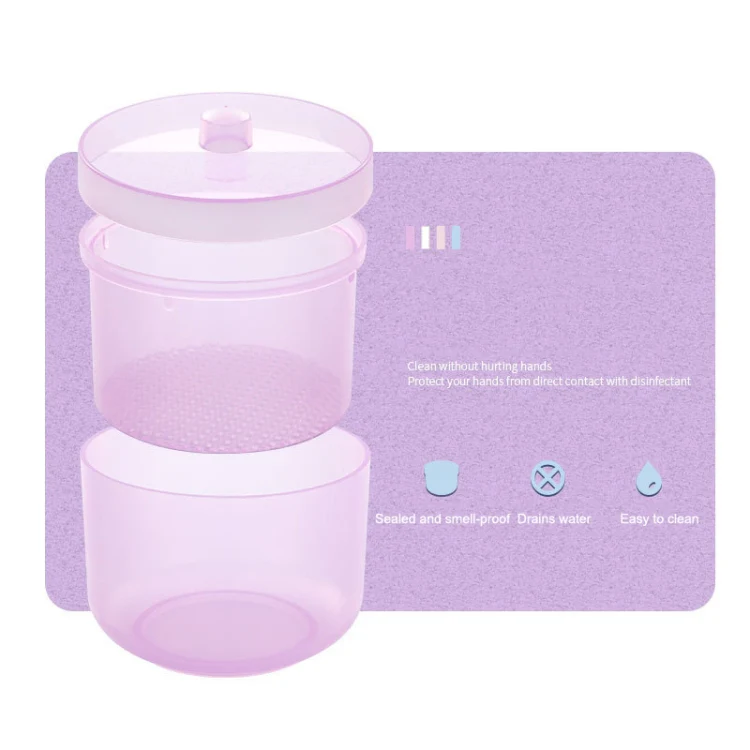 Nail Polisher Can Be Soaked And Drained Cleaning Disinfection Box(Light Blue) - Image 4