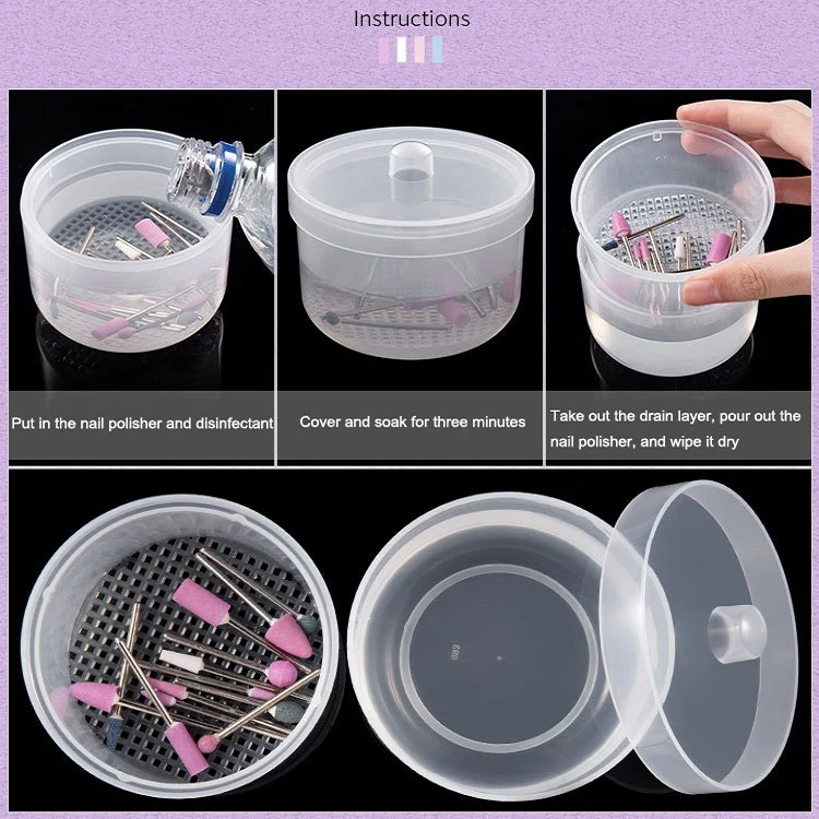 Nail Polisher Can Be Soaked And Drained Cleaning Disinfection Box(Purple) - Image 6