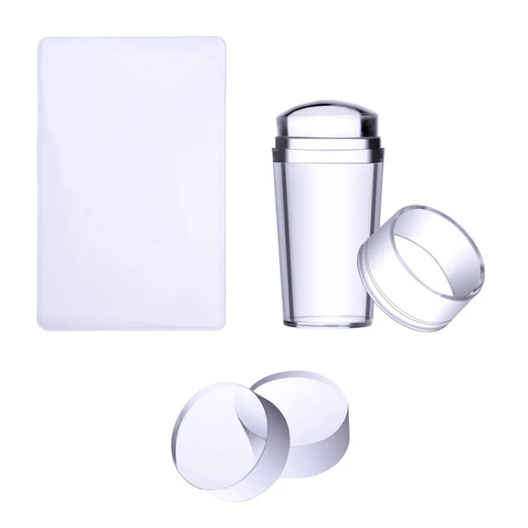 Nail Printing Tool 3.6cm Print Head Frosted Transparent Chess Stamp With Cover - Image 4