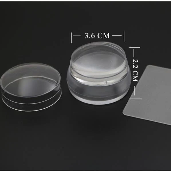 Nail Printing Tool 3.6cm Print Head Frosted Transparent Chess Stamp With Cover - Image 5