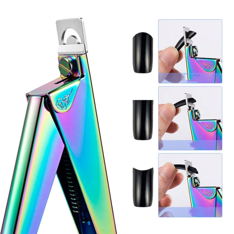 Nail Word Cut French U-Shaped Cut Fake Nail Cut Stainless Steel Nail Knife, Color Classification: Electrophoretic Rose Red - Image 7