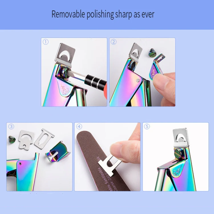 Nail Word Cut French U-Shaped Cut Fake Nail Cut Stainless Steel Nail Knife, Color Classification: Electrophoretic Rose Red - Image 8