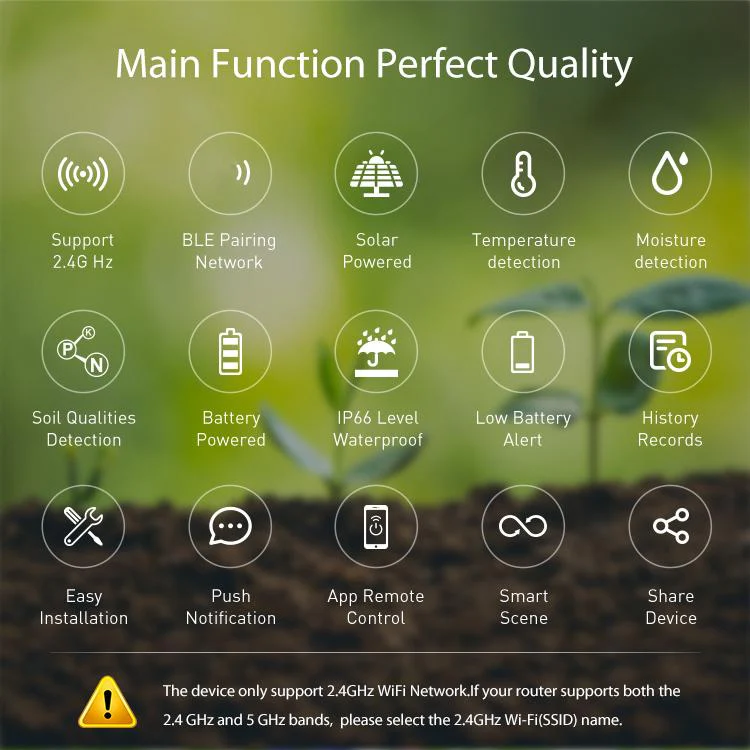 NEO NAS-STHO2W WiFi Smart Solar Soil Sensor(White Green) - Image 6