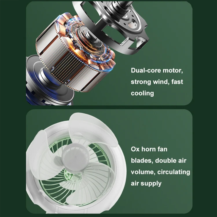 Night Light Desktop Folding Fan Outdoor Camping Hanging Mini Fan, Color: Orange Upgraded - Image 4
