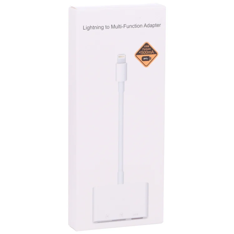 NK-1081 8 Pin to SD + TF + USB Port Camera Reader Adapter, Support iOS 9.2 or Above (White) - Image 8