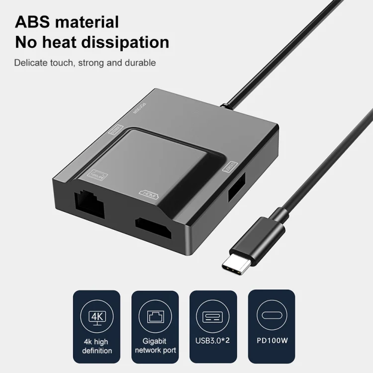 NK-3057HDMI 5 in 1 USB-C / Type-C Multifunctional Converter Docking Station HUB Adapter - Image 5