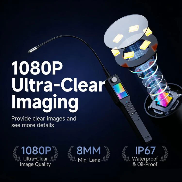 NK008S 2m Cable Length 5.5mm Lens Endoscope Camera With 4.3 inch IPS HD Screen Borescope Camera HD1080P IP67 Waterproof Inspection Camera - Image 4