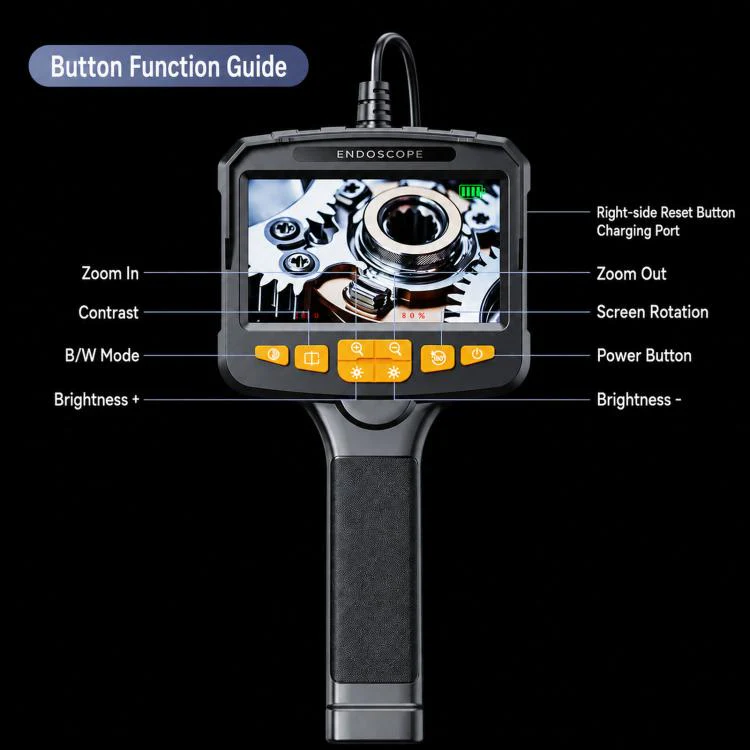 NK008S 5m Cable Length 5.5mm Lens Endoscope Camera With 4.3 inch IPS HD Screen Borescope Camera HD1080P IP67 Waterproof Inspection Camera - Image 3