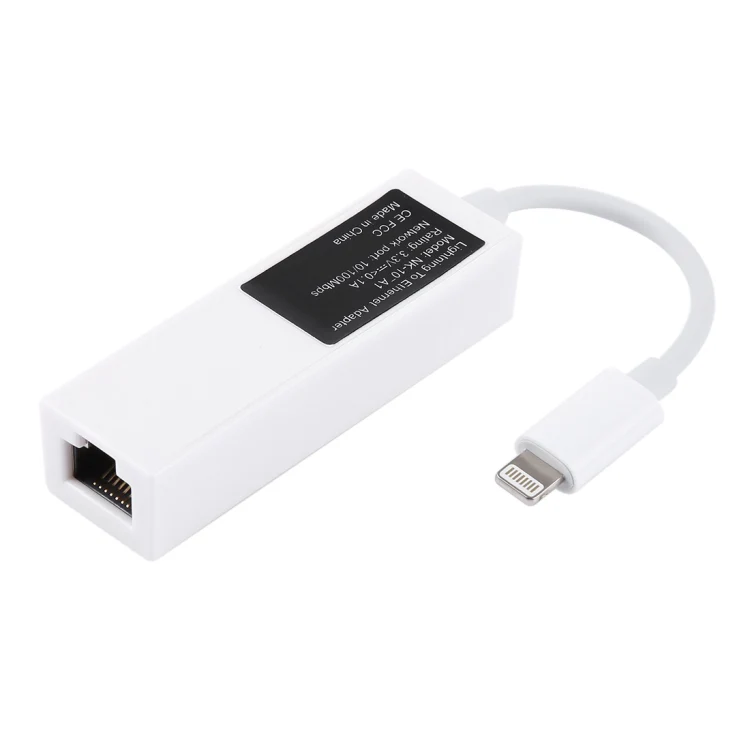 NK107A1 8 Pin to RJ45 Ethernet LAN Network Adapter Cable for iPhone / iPad Series, Total Length: 16cm(White) - Image 3